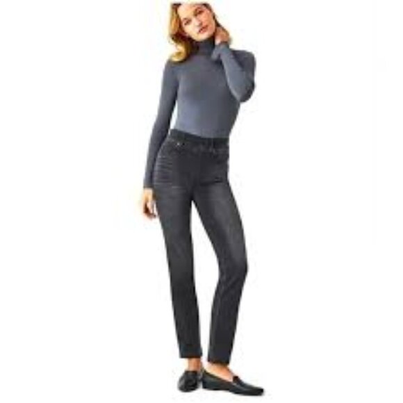 Spanx Straight Leg Mom Jeans Black size Large - Picture 1 of 5